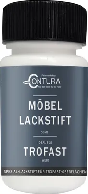 Produktbild von Contura 50ml. Möbel Lackstift passend für TROFAST Weiß Reparaturstift Lackfarbe Regal Kommode Bett Schrank