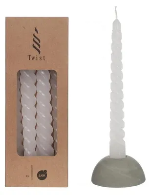 Produktbild von Kerzen Gedreht Weiß | H: 19cm (4 Stück) [IFS-32237]