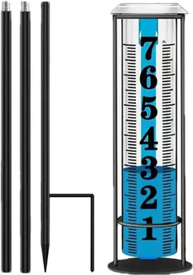 Produktbild von Regenmesser für den Außenbereich mit Erdspieß, höhenverstellbar für Garten und Terrasse