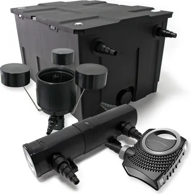 Produktbild von Wiltec Komplettset: CBF-550 Teichfilter bis 60000 L Teichfilteranlage als Durchlauffilter, NEO10000 Teichpumpe 10000l/h 80W, CUV-236 Teichklärer UVC Klärer mit 36W, CSP-250 Schwimmskimmer 2500l/h 45W