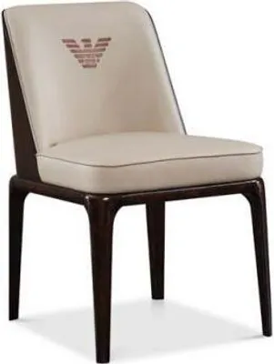 Productafbeelding van Stuhl Beige Lehnstuhl Modern Design Möbel Luxus Esszimmer Stühle Holz Leder