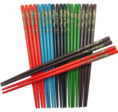 Produktbild von Bambus Essstäbchen (Drache) - 5 Paar