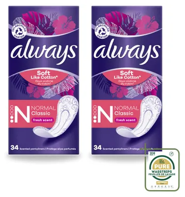 Productafbeelding van 2 x Always DailyFresh inlegkruisjes, normaal, - voorraadverpakking - 2 stuks