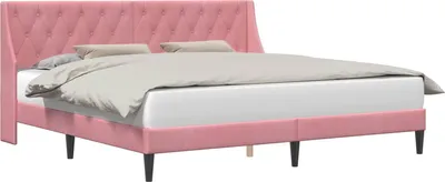 Obrázok produktu pre vidaXL Rám postele s čelom Ružová 180 x 200 cm Zamat
