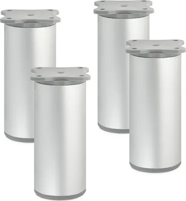 Produktbild von 4er Set Möbelfüße ECHO 100 mm Silberoptik eloxiert