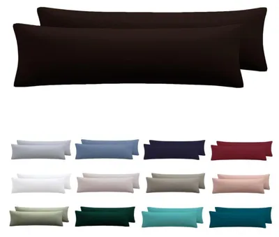 Immagine prodotto di Cuscino per chi dorme su un lato, fodera 40 x 145 cm, colore marrone, set da 2, in microfibra