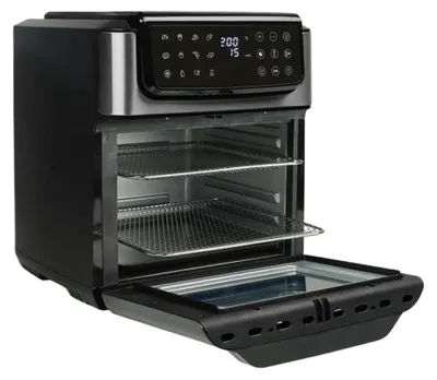 Obrázok produktu pre Tristar Heißluft-Ofen Kontrollleuchte Timerfunktion 12 l, Teplovzdušná fritéza, 12 L, 200 °C, Samostarný, Čierna, Nerezová oceľ, Dotyk
