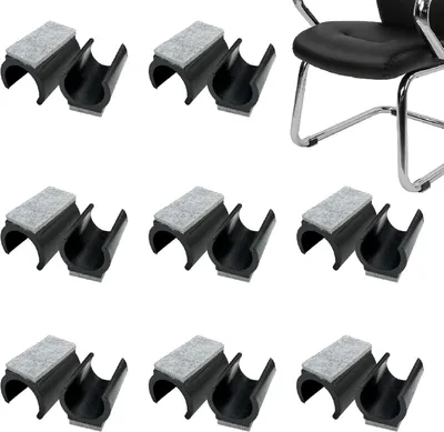 Produktbild von Filzgleiter für Freischwinger-Stühle, 16 Stück für Möbel mit 24-25 mm Durchmesser, Klemmschalengleiter zum Schutz des Bodens, Geräuschdämpfung und Rutschfestigkeit