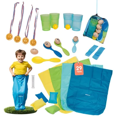 Produktbild von XXL Partyspiele Set für Kinder - 5 actionreiche Bewegungsspiele für Kindergeburtstage, Gartenfeste & Outdoor-Spaß