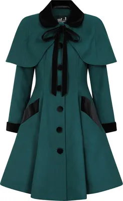 Produktbild von Hell Bunny Mantel Damen Anouk Coat grün/schwarz XL