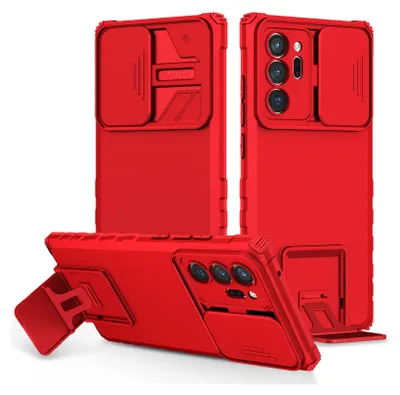 Immagine prodotto di Custodia per Samsung Galaxy Note 20 Ultra 5G a doppio strato, robusta e con protezione militare, con kickstand e protezione scorrevole per la fotocamera, rosso