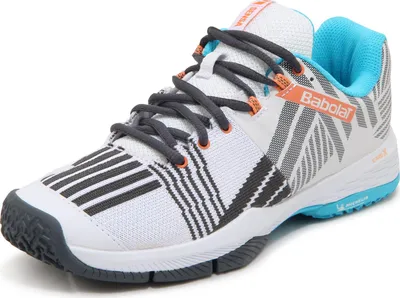 Image de Babolat Sensa Padel-Tennis Chaussures de padel Chaussures de sport blanches/bleues/oranges 31S23757-1085, Pointure:38 EU