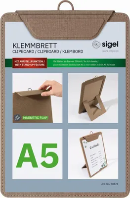 Produktbild von Sigel Speisekarten-Klemmbrett für DIN A5 KB121