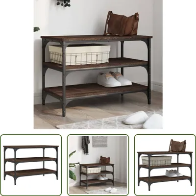 Obrázek produktu pro The Living Store Lavice na boty hnědý dubový vzhled 70x38,5x49 cm Materiál na bázi dřeva