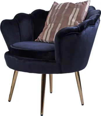 Produktbild von SAM® Armlehnsessel Polstersessel Samt Schwarz Retro-Look BIG CHAIR