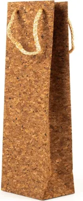 Produktbild von INNA-Glas Geschenktasche Althea für Flaschen, dunkel, 12x9x38cm - Kork Geschenktüte