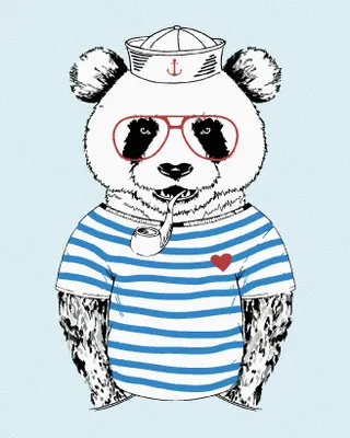 Produktbild von Zuty - Malen nach Zahlen - PANDA DER SEEMANN, 40x50 cm, mit Keilrahmen (bereits gespannt)