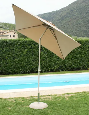 Zdjęcie produktu dla Parasol ogrodowy 2x2 m ze składanym słupkiem aluminiowym Tenerife – beżowy