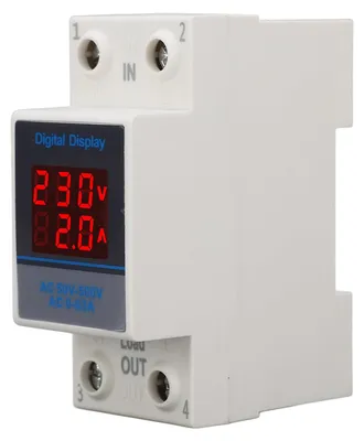 Productafbeelding van Eenfasige Spanningsstroommeter DIN Rail AC 50-500V met dubbel display
