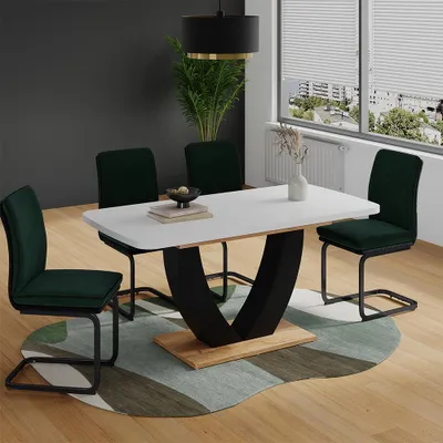 Immagine prodotto di tavolo da pranzo allungabile Vicco Fenaro Rovere bianco/dorato 120 x 80 cm Estensibile, Model 58036