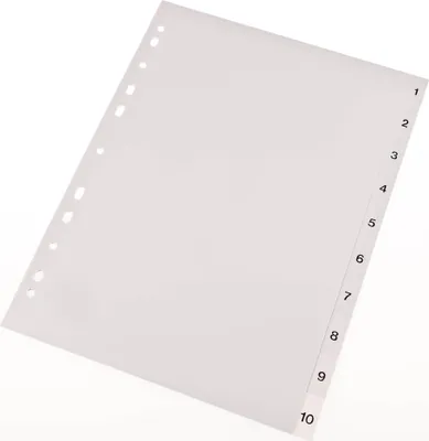 Produktbild von proOFFICE Kunststoff Register Zahlen A4 10-teilig