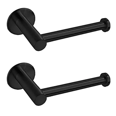 Produktbild von Rollenhalter,2er Edelstahl Toilettenpapierhalter, ohne Bohren gebürstet  rostfrei,Küchenrollenhalter Metall für Badezimmer und Küche, Schwarz