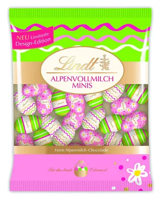 Produktbild von Lindt Deko Edition Mini Eier Bunt feinste Alpenmilch Ostereier 180g