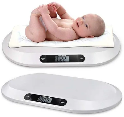 Produktbild von Babywaage – Digitale Tierwaage – Für die Gewichtsmessung von Babys – Mit Tara-Funktion – 20 kg – Weiß