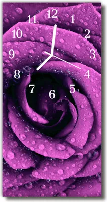 Produktbild von Tulup Glasuhr Wanduhr Küchenuhr Echt-Glas 30x60 Rose Lila