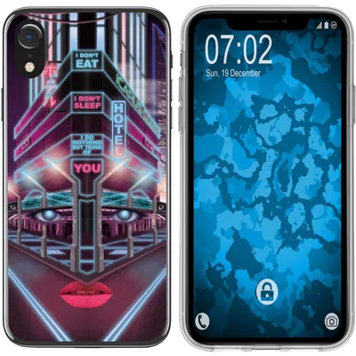 Produktbild von PhoneNatic Case kompatibel mit Apple iPhone Xr Silikon-Hülle Retro Wave Cyberpunk.02 M5
