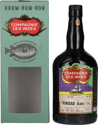 Produktbild von Compagnie des Indes TRINIDAD T.D.L Rum Single Cask Strength 8 Years Old 2016 43% Vol. 0,7l in Geschenkbox