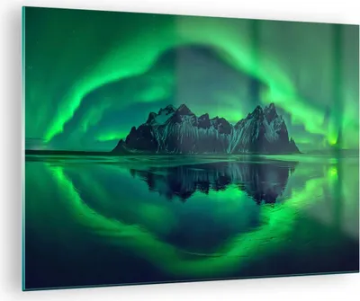 Produktbild von Bilder auf glas - Berg Gletscher Wasser - 70x50cm - Glasbilder - Wandbilder - Kunstdruck - zum Aufhängen bereit - Wanddekoration aus Glas - Glas Bilder - Wandbild auf Glas - Einteilig - GAA70x50-4012