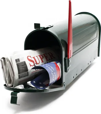 Obrázek produktu pro Wiltec US Mailbox zelená 150 x 513 x 223 mm, americká poštovní schránka s vlajkou, nástěnná poštovní schránka nebo stojící poštovní schránka ocelový americký design