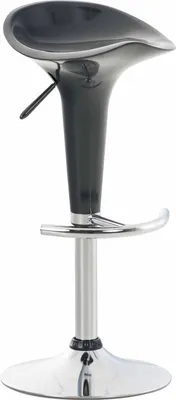 Image de Tabouret de bar CLP Saddle avec assise pivotante en plastique et repose-pieds, gris