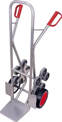 Produktbild von VARIOfit Aluminium Treppenkarre 200kg Tragkraft gerade Streben mit 2 fünfarmigen Radsternen Vollgummibereifung