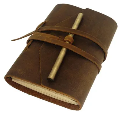 Produktbild von Omgoods – Notizbuch aus Leder – Antik, rustikal – Gebundenes Tagebuch – Vintage-Schreibbuch – Schlichtes Design – 175 mm x 120 mm – Journal
