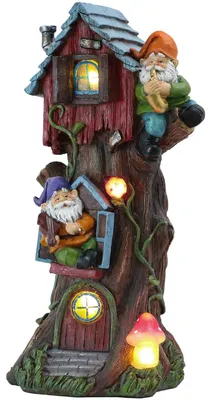 Image de Omgoods - Décoration d'extérieur pour jardin, en forme de maison de fée - 28 cm