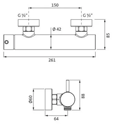 Produktbild von Herzbach SIRO WHITE Brausebatterie Aufputz Weiß matt