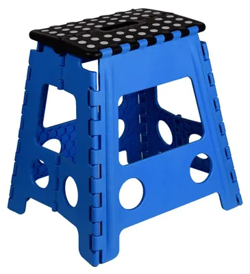 Klappbarer Tritthocker, bis 150 kg, blau, 39 cm