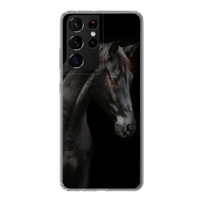 Produktbild von MuchoWow® Handyhülle Schutzhülle Hülle für Samsung Galaxy S21 Ultra Pferd - Tier - Schwarz Silikon Softcase Handy Hülle - Mobiltelefon