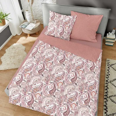 Produktbild von Dormisette Edelbiber Bettwäsche Ashford coral 155x220 cm + 80x80 cm
