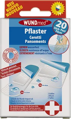 Obrázok produktu pre WUNDmed® 03-009 WUNDmed® Pflaster Extrem Wasserfest 03-009 weiß, 20 St.