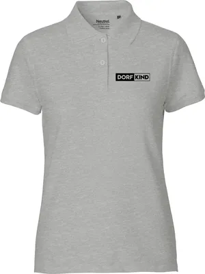 Produktbild von Huuraa Damen Polo Shirt Dorfkind Modern S Sport Grey Bio Baumwolle Fairtrade Poloshirt Geschenkidee