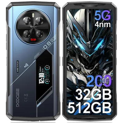 DOOGEE V40 Pro 5G Outdoor Handy 36GB+512GB Android 14 Outdoor Smartphone mit 1.47" Rear Screen, 4nm D7300 CPU, 200MP 6.78" FHD+120Hz, 8680mAh, Blau