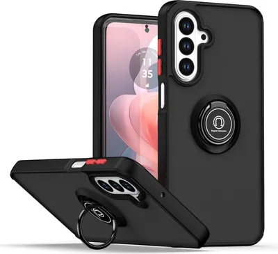 Produktbild von Für Samsung Galaxy A17 5G / 4G Q Series Shadow Design TPU + PC Schutz Hülle Schwarz / Rot