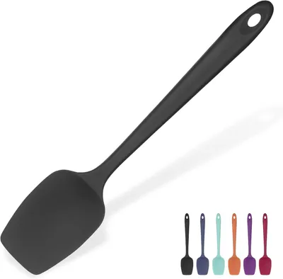 Produktbild von Spatel – Silikon – Gummiertter Griff – Spülmaschinenfest – Rutschfest – BPA-frei – Schwarz