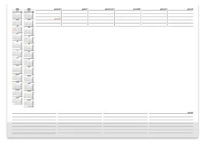Produktbild von PuK Papier-Schreibtischunterlage mit 2-Jahres-Kalender 2026/2027 | DIN A2 mit Kantenschutz | 25 Blatt zum Abreißen | mit Wochenplan und Notizen | Schreibtischunterlage Papier mit Schutzleiste