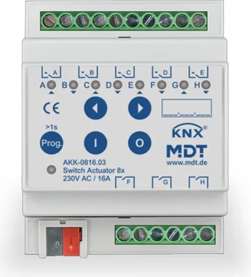Image de MDT KNX Actionneur de commutation 8 voies 16 A REG, 1 pièce.