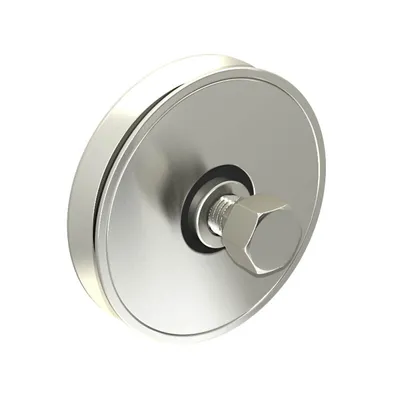 Produktbild von Stahl-Laufrolle Ø60mm (Ø58mm) für Schiebetore, mit 10mm V-Rille, für Tore bis 200 kg