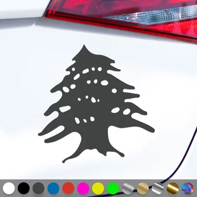 Produktbild von PantherPixel Libanon Aufkleber Wappen Zeder Fahne Baalbek Beirut Sticker Auto Geschenkidee Farbe Dunkelgrau